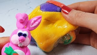 Лепим фигурки из воздушного пластилина и смешиваем со слаймом 😍