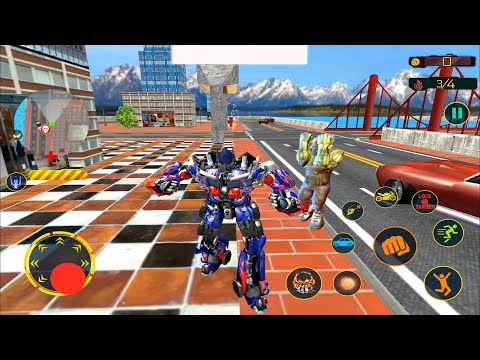 Optimus Prime Grand Robot car Transform 3d game   Android Game play #3