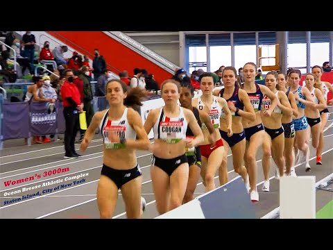 Women's 3000m.  Ocean Breeze Athletic Complex, Borough of Staten Island, City of New York.  2/6/2022