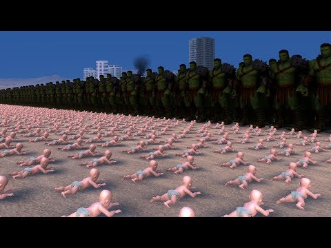 100 HULK vs 20000 BABIES - Ultimate Epic Battle Simulator