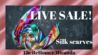 Live silk scarf sale! Vintage sale. Therehomer