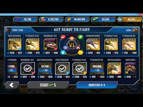 Jurassic World: The Game - Boosted Player Duel Battle 10 - EUDIMORPHODON Level 28!