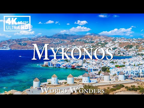 FLYING OVER MYKONOS (4K UHD) - Relaxing Music With Beautiful Scenery Nature - 4K Video Ultra HD