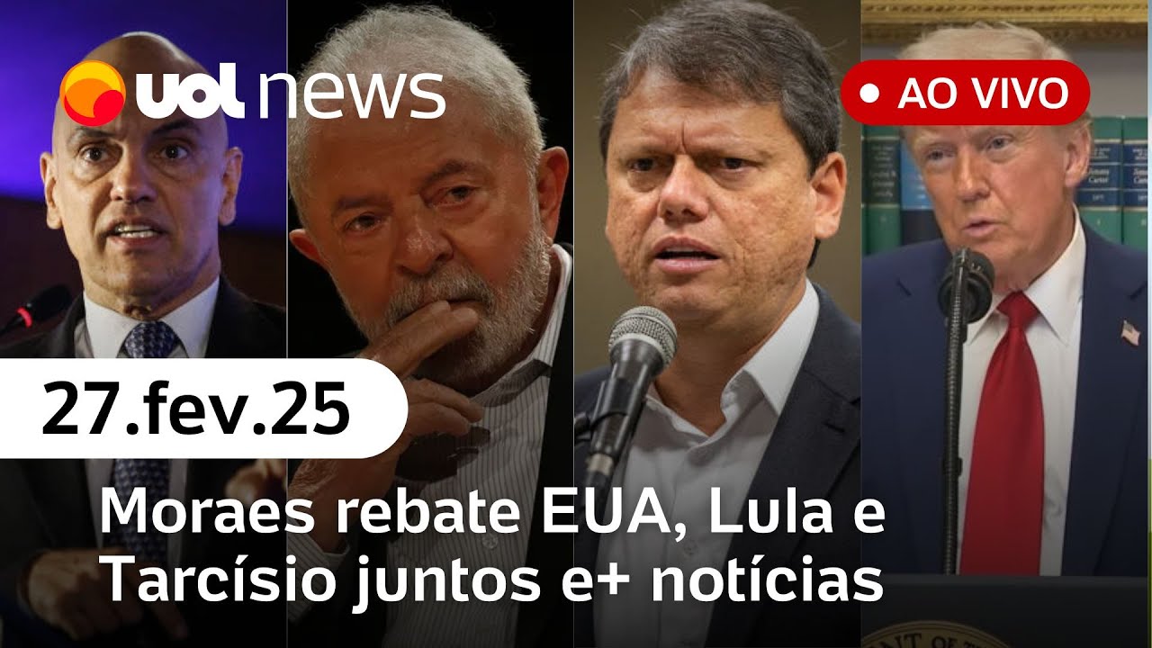 Moraes rebate crítica dos EUA; Lula e Tarcísio juntos em palanque; perda na Petrobras e+ | UOL News