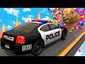 Police Car Breaking Blocks and Painting Street Vehicle with Learn Colors | ZORIP