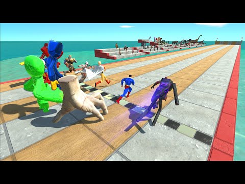 Racing Tournament | Creepy Monster VS Super Hero - Animal Revolt Battle Simulator