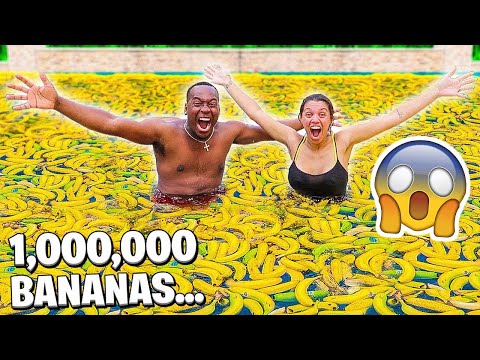 FILLING OUR SWIMMING POOL WITH 1,000,000 BANANAS!!