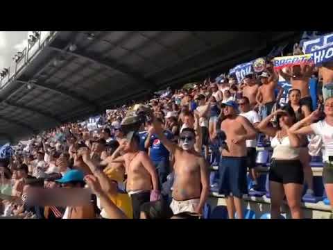 "Unión Magdalena vs Millonarios 1-1 01/06/2019 Hinchada albiazul en el estadio Sierra Nevada" Barra: Comandos Azules • Club: Millonarios