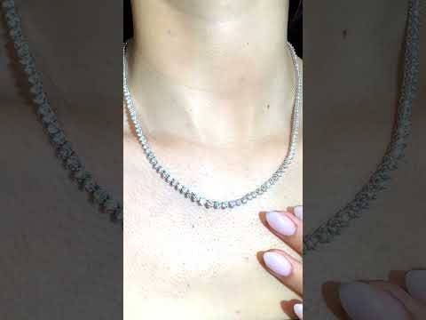 18K White Gold 9.16ct TDW Round Brilliant Cut Diamond Tennis Bracelet , Ref 124 1130 IG