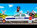 Railroad Crossing That Calls A Police Przejazd Kolejowy