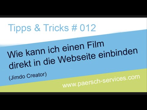 Jimdo Creator: wie kann ich einen Film direkt in die Website einbinden?