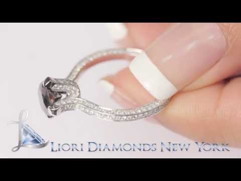 BDR-021 - 2.43 Carat Certified Natural Black Diamond Engagement Ring 18K White Gold