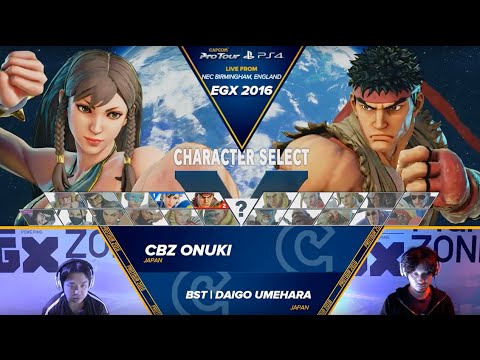 SFV: CBZ Onuki vs BST Daigo Umehara - EGX 2016 Top 8 Losers Semi Finals