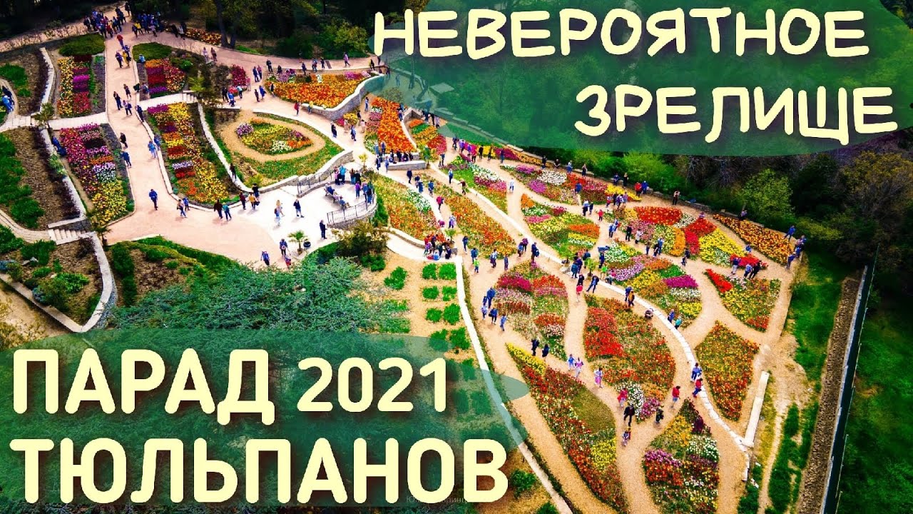 Крым. Толпы туристов! ПАРАД ТЮЛЬПАНОВ в Крыму! Никитский сад. Ялта 2021 сегодня