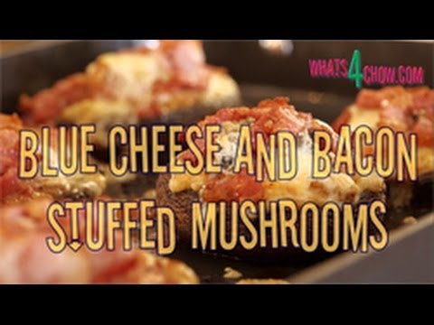Blue Cheese & Bacon Stuffed Mushrooms. Mushrooms grilled with onion, crispy bacon and blue cheese!