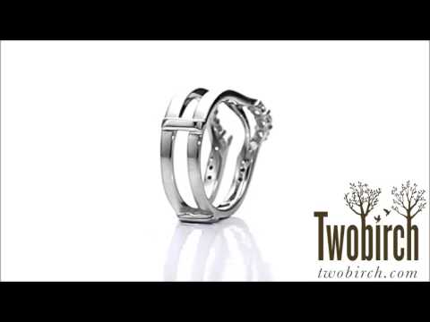 0.54ct. Royalty Inspired Half Halo Ring Guard Enhancer - TwoBirch  TB-GUARD-0074-WG-H