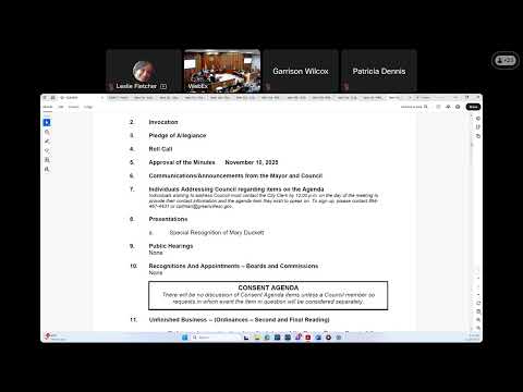 City Council Formal Meeting, November 24, 2025