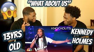 Kennedy Holmes Shows Off Incredible Range with "What About Us" - The Voice 2018 Knockouts