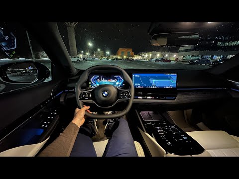 New BMW 5 Series 2024 Night Test Drive