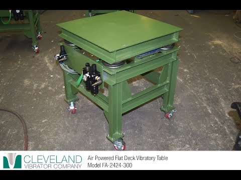 Air-Powered Flat Deck Vibratory Table for Settling Polymer Materials - Cleveland Vibrator Co.