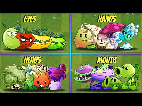 4 Team Plants Anatomy POWER Battlez - Who Will Win? - PvZ 2 Team Plants vs Team Plants