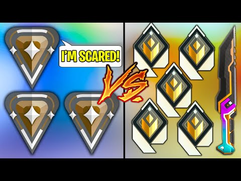 3 Bronze VS 5 Radiant Players using KNIFE ONLY!