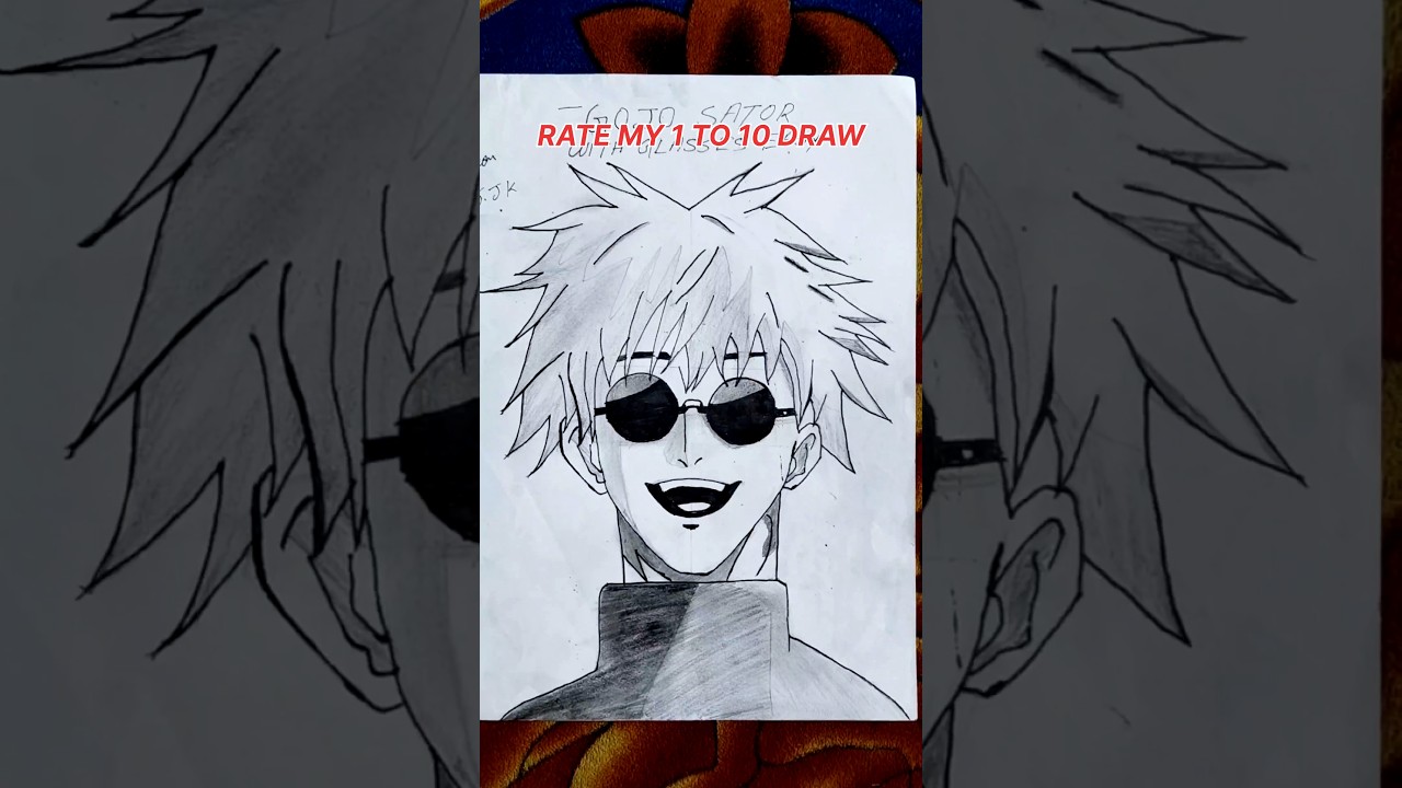 Gojo Drawing With Glasses 👓🔥 | Rate My Drawing 1–10! #shorts
