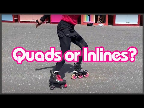 Which skates are easier Roller skates or Inline Rollerblades? Instructor compares the differences.