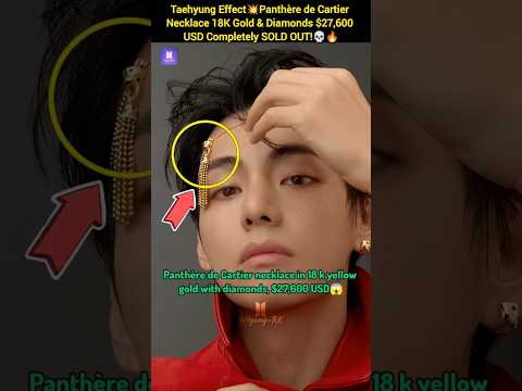 Taehyung Effect💀Panthère de Cartier Necklace Completely SOLD OUT🔥 #v #thv #taehyung #shorts #bts