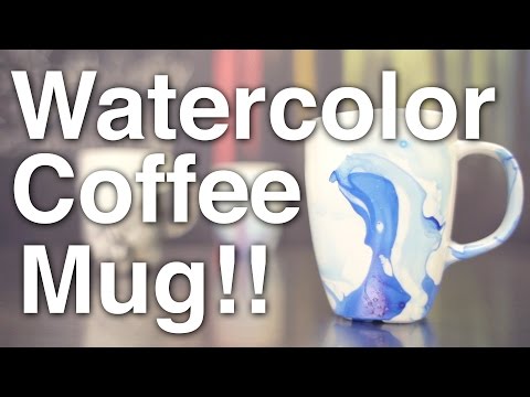 DIY Watercolor Coffee Mugs!!