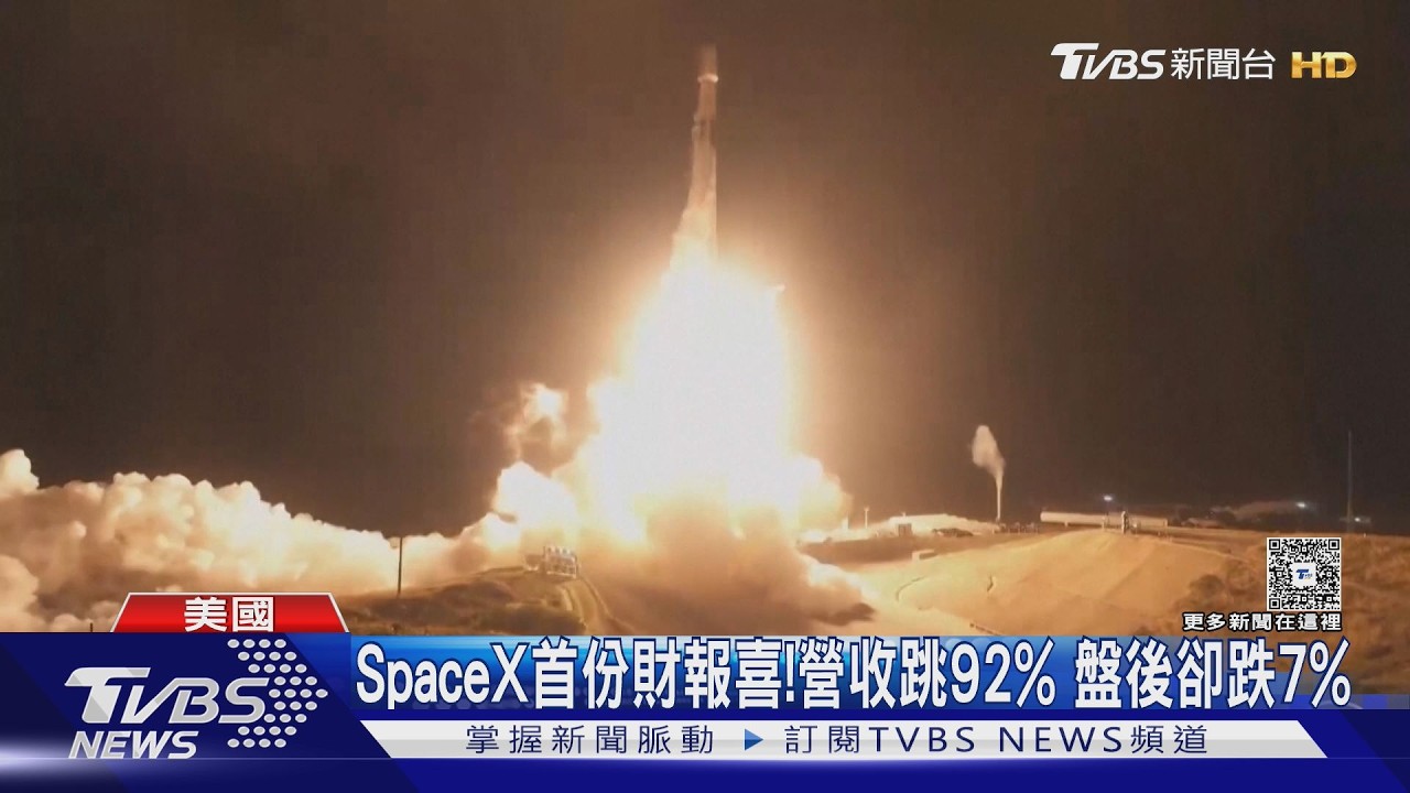 影音/SpaceX首份財報喜!營收跳92%優於預期 盤後股價卻跌7.5%