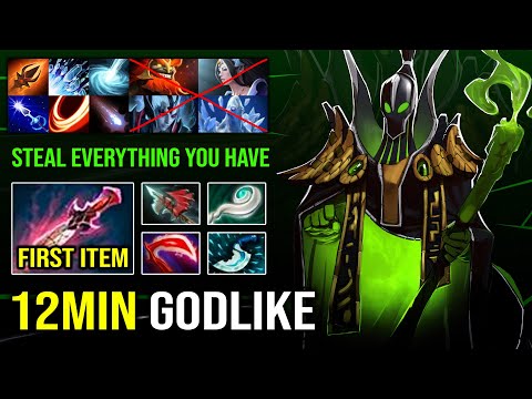 STEAL EVERYTHING ON THE MAP - 12Min Godlike Solo Mid Rubick Crazy Fast Hand 1st Item Witch Blade