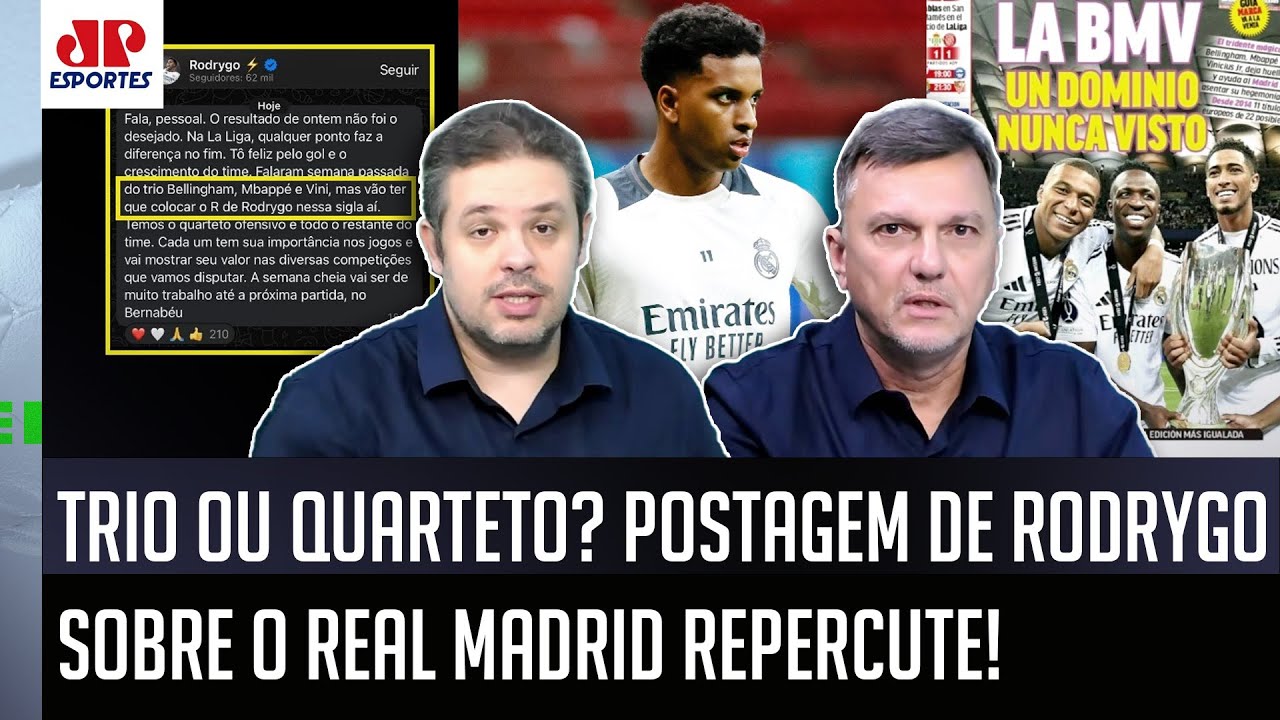 POLÊMICA? "Pra mim, o Rodrygo foi MEIO INGÊNUO porque..." Post sobre TRIO do Real Madrid REPERCUTE!