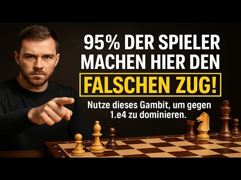 95% der Spieler machen hier den falschen Zug! Nutze dieses Gambit, um gegen 1. e4 zu dominieren