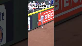 Yohendrick Piñango leaps at the wall! #MLB #BlueJays #Toronto