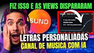 APLIQUEI ISSO NO MEU CANAL DE MUSICA COM IA E ELE MONETIZOU EM POUCOS DIAS! CANAL DE MUSICA SUNO