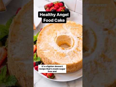 Low Calorie Angel Food Cake #angelfoodcake #cakerecipe #lowcalorie #healthydessert