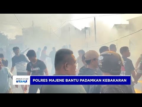 POLRES MAJENE BANTU PADAMKAN KEBAKARAN