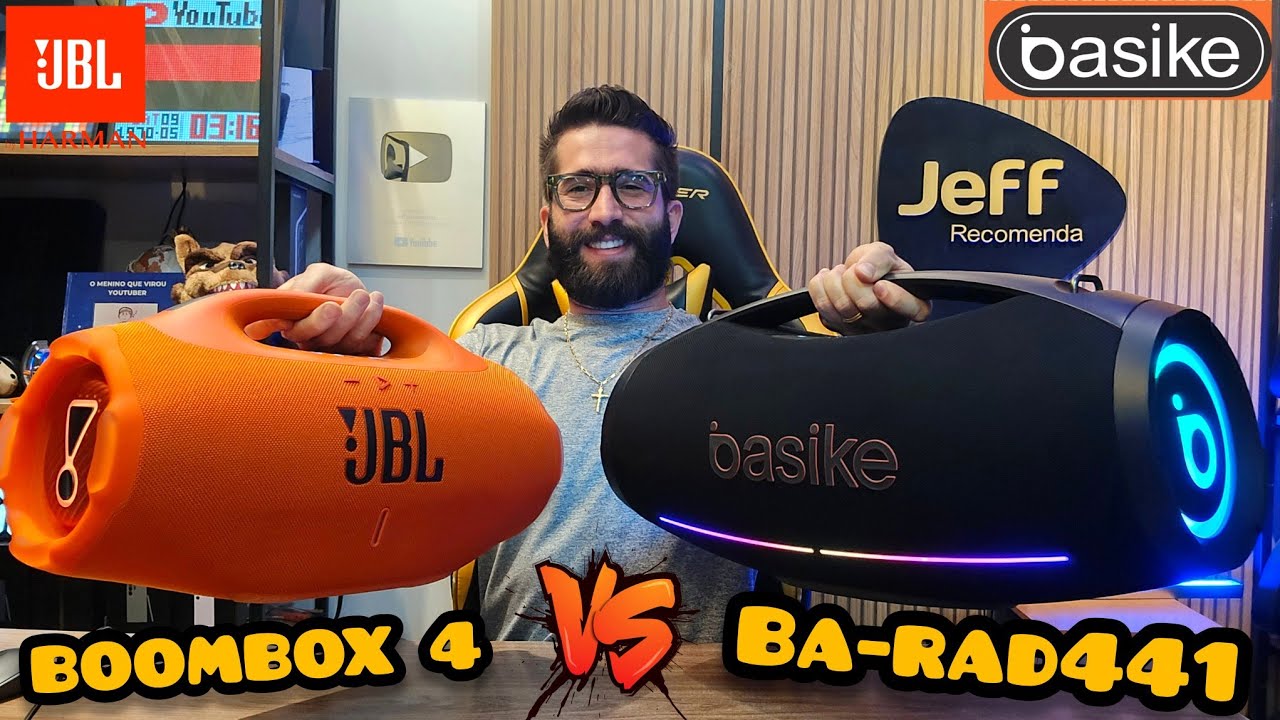 Miniatura da avaliação em vídeo de Caixa de Som Basike Boombox 200W Bluetooth Estéreo Preto