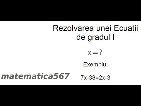 Rezolvarea ecuatiei de gradul 1