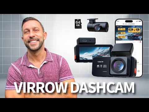 VIRROW Dash Cam Front and Rear: 4K+2.5K Dash Camera for Cars with Touch Screen 3.39" - Dashcam with WiFi APP Control 64GB Parking Mode Night Vision Loop Recording Emergency Lock (X5) video review thumbnail