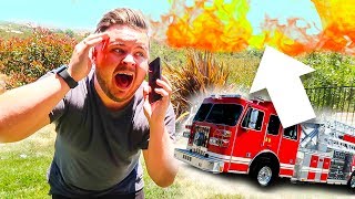BRUSH FIRE EMERGENCY! CALLING THE FIRE DEPARTMENT!
