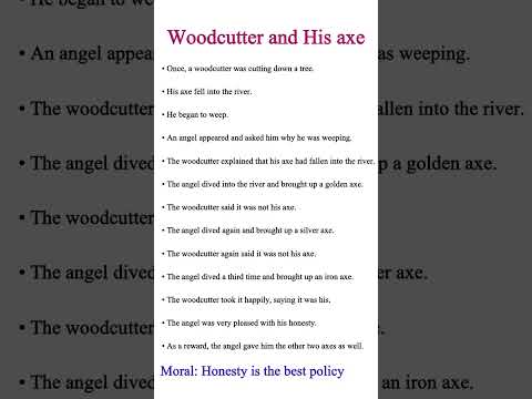 Woodcutter and his axe story in English