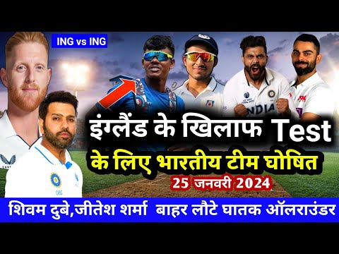 India vs England Test final Squad 2024 | India vs England Test Series 2024 | #teamindia #rohitsharma