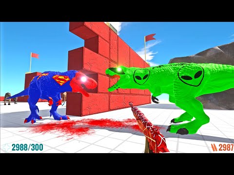 FPS ESCAPE from ALIEN T-REX CHASE RACE - Animal Revolt Battle Simulator ARBS