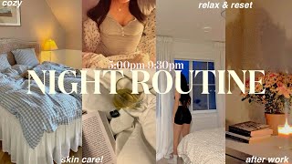 my productive & cozy NIGHT ROUTINE🍵🌙 *how I unwind after work* + my skincare routine 2024