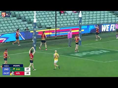 Rd 10 Hostplus SANFL Snapshot - Eagles' Jack Wheare kicks a tight snap