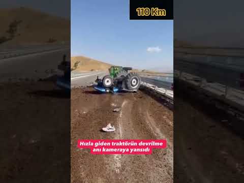 traktör 110 kilometre hızla giderken devrildi kaza yaptı #traktor #masseyferguson #fiat #egeasedan