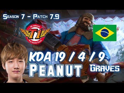 SKT T1 Peanut GRAVES vs ELISE Jungle - Patch 7.9 BR Ranked