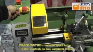 Warco WM 180, stolní soustruh na kov, variabilní otáčky + DRO (digitální odměřování) a bezkartáčový DC motor